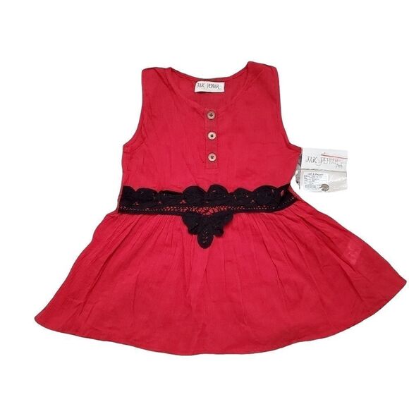 Jak & Peppar Girls Size 6X Crimson Sleeveless Love Sick Flared Top - Picture 1 of 7